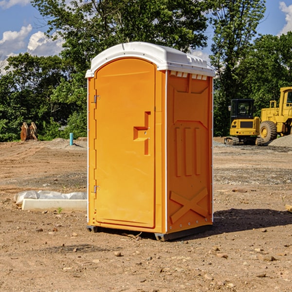 how often are the portable restrooms cleaned and serviced during a rental period in Jamestown West